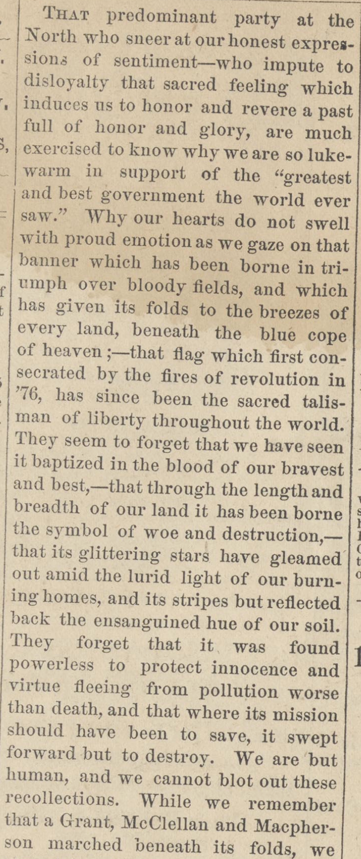 VDT article glorifying the South