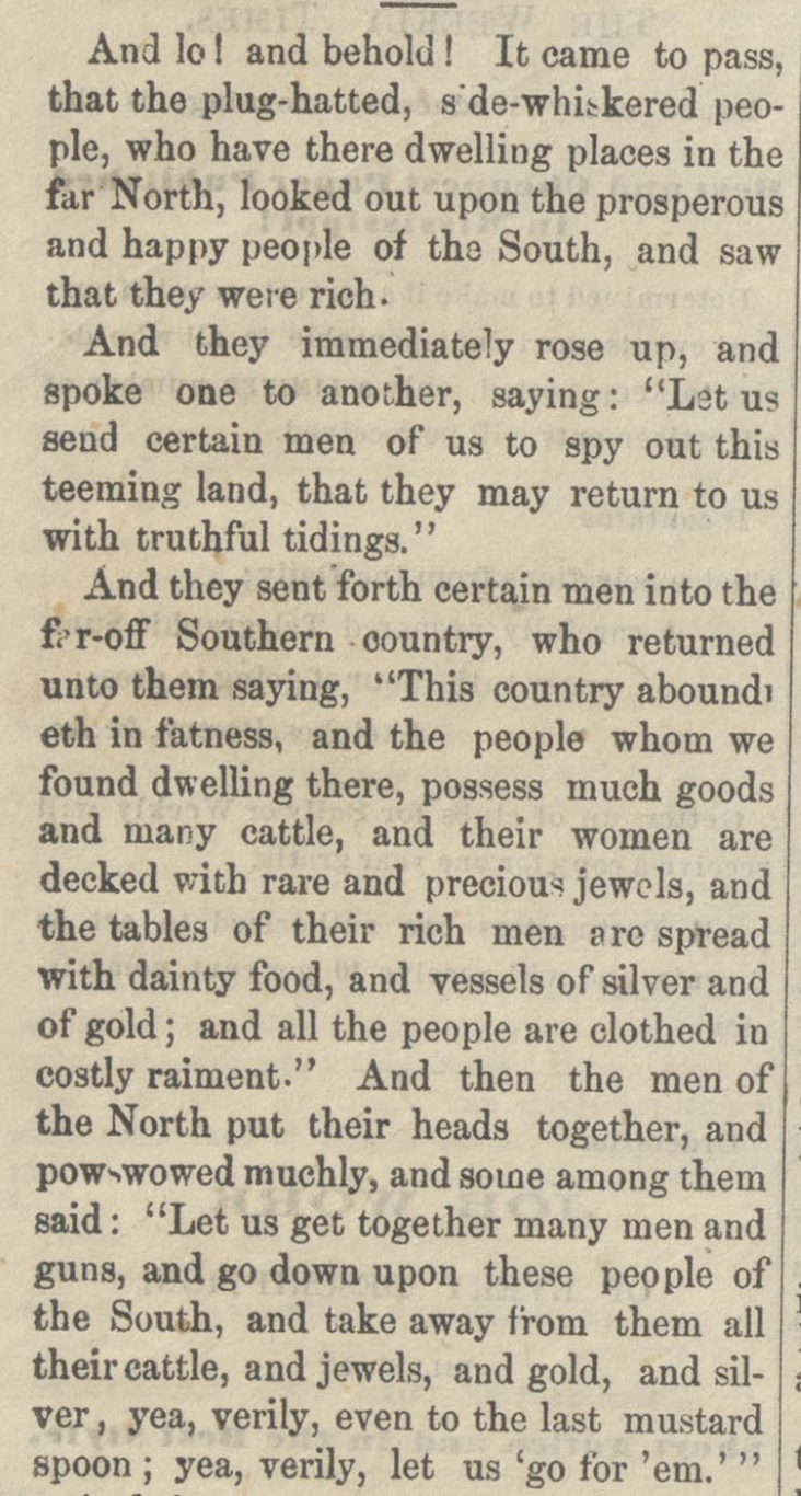 VDT article about stealing Southern wealth