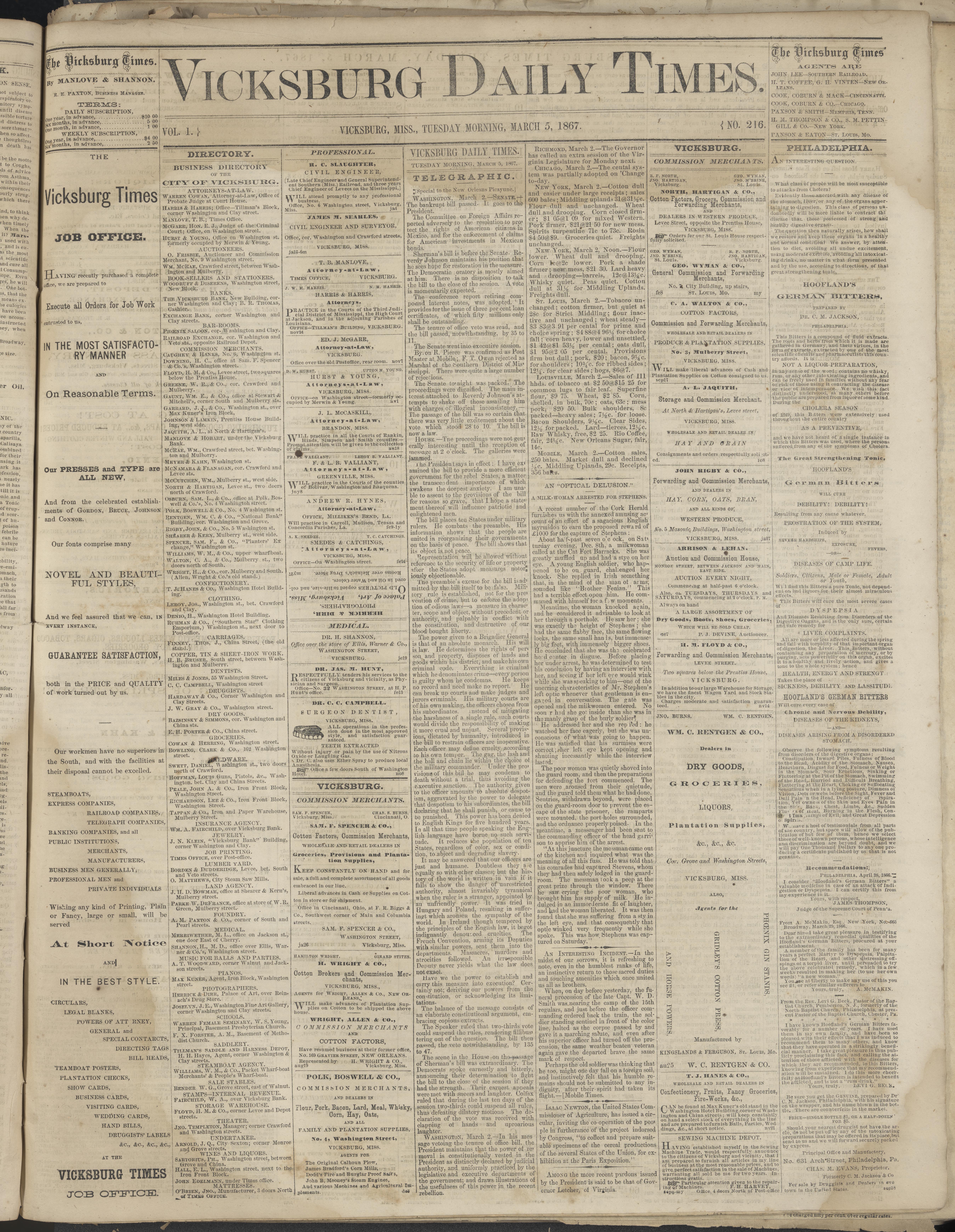The Vicksburg Daily Times, Volume 1, Number 216