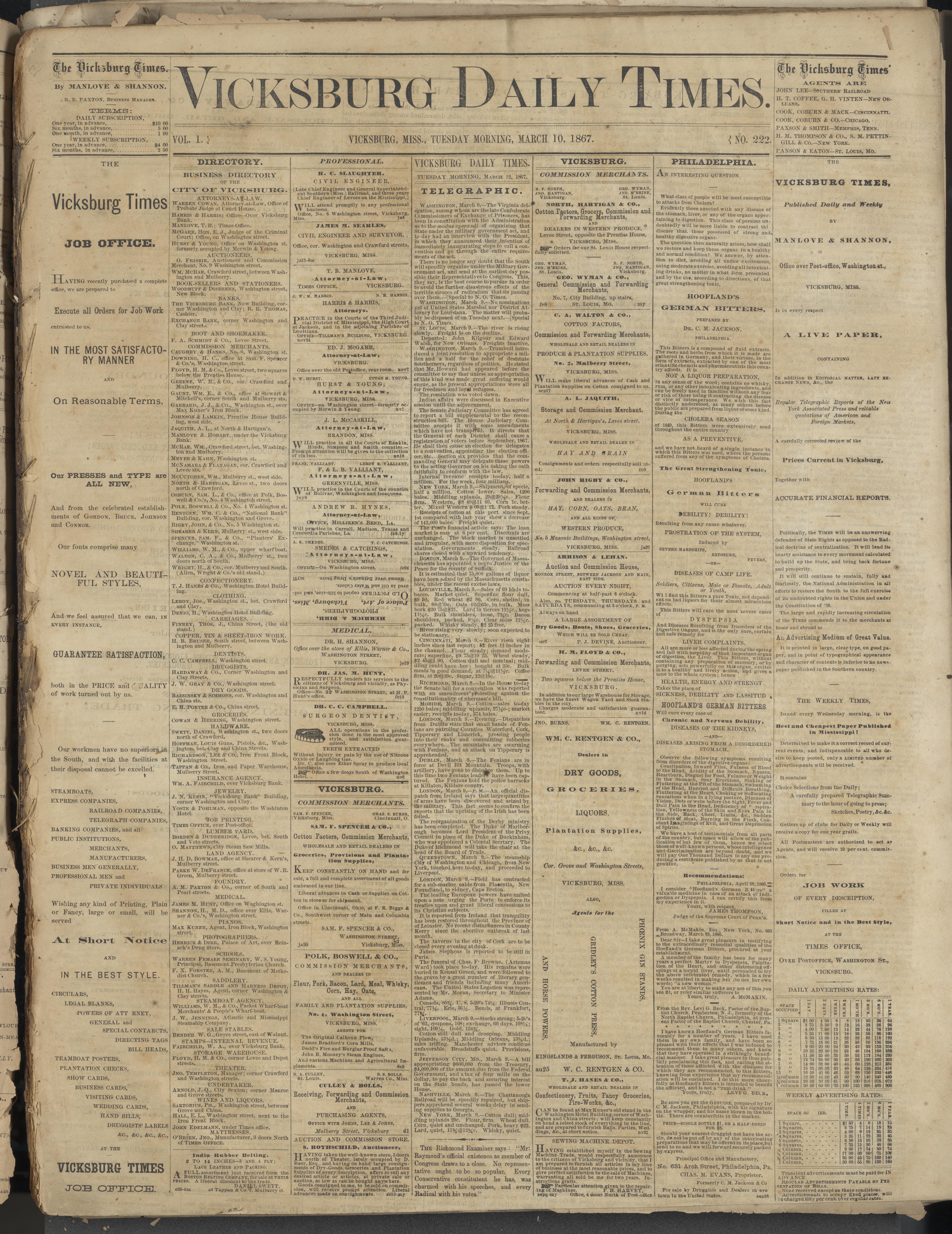 The Vicksburg Daily Times, Volume 1, Number 222