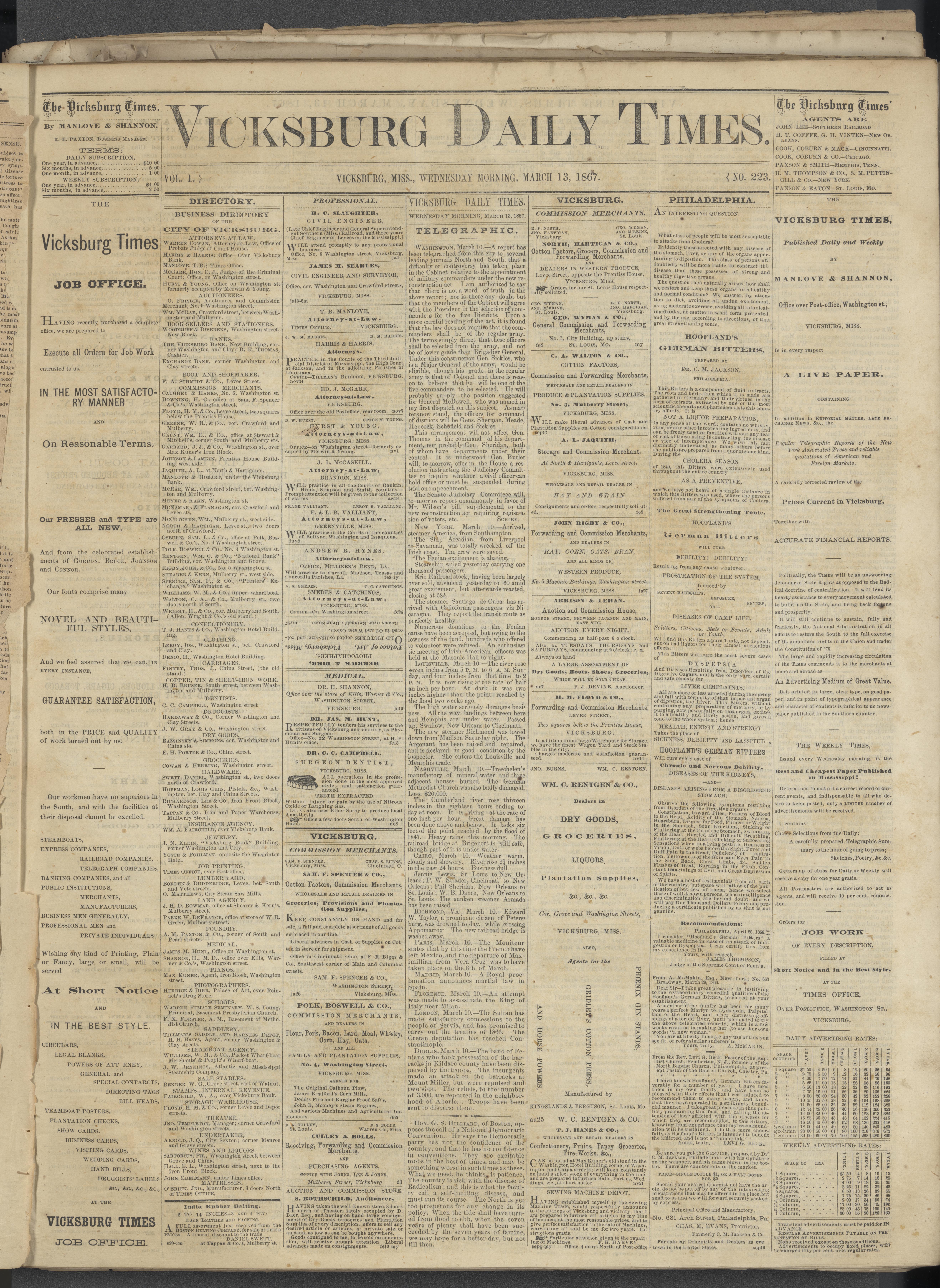 The Vicksburg Daily Times, Volume 1, Number 223