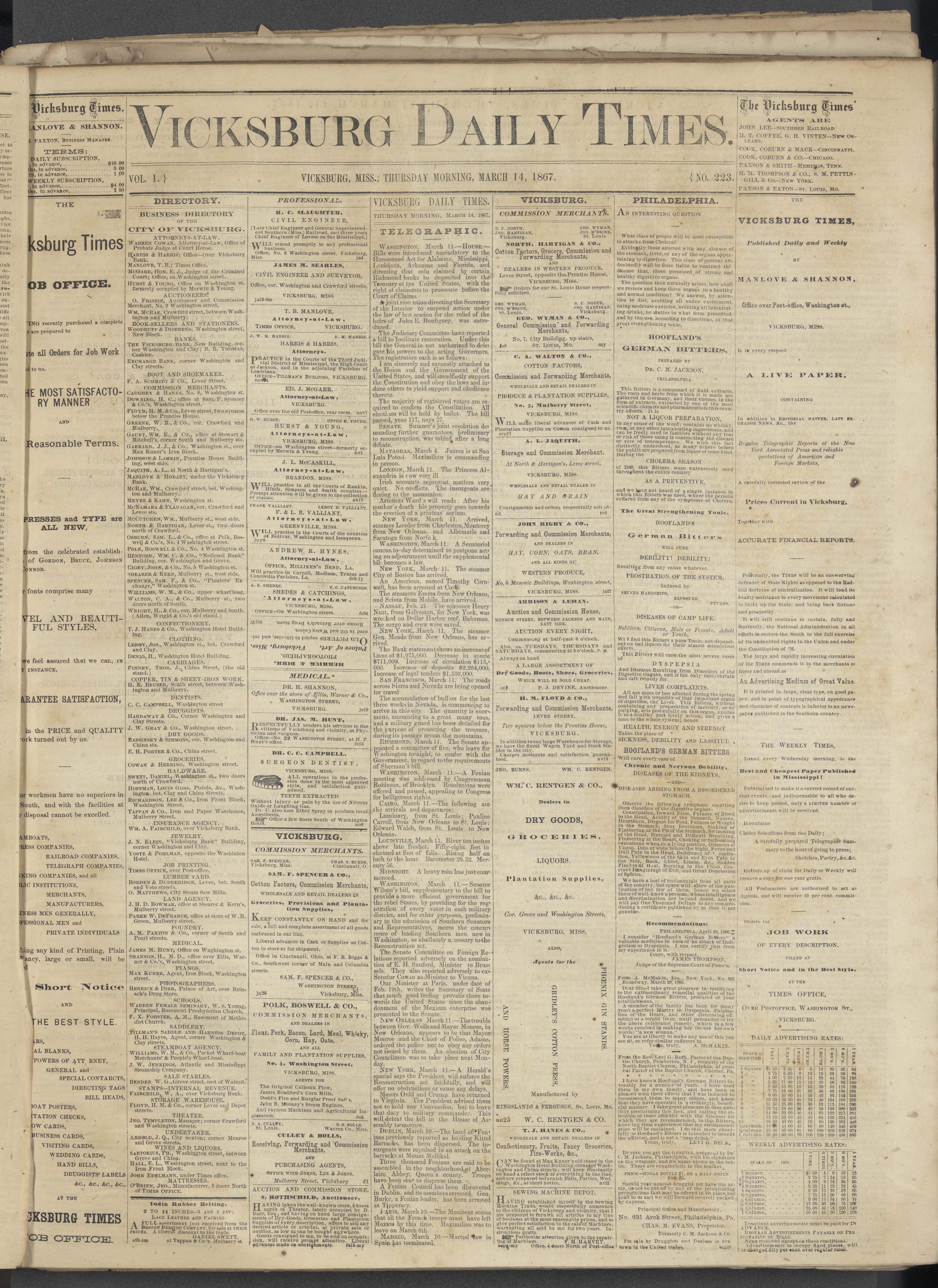 The Vicksburg Daily Times, Volume 1, Number 224