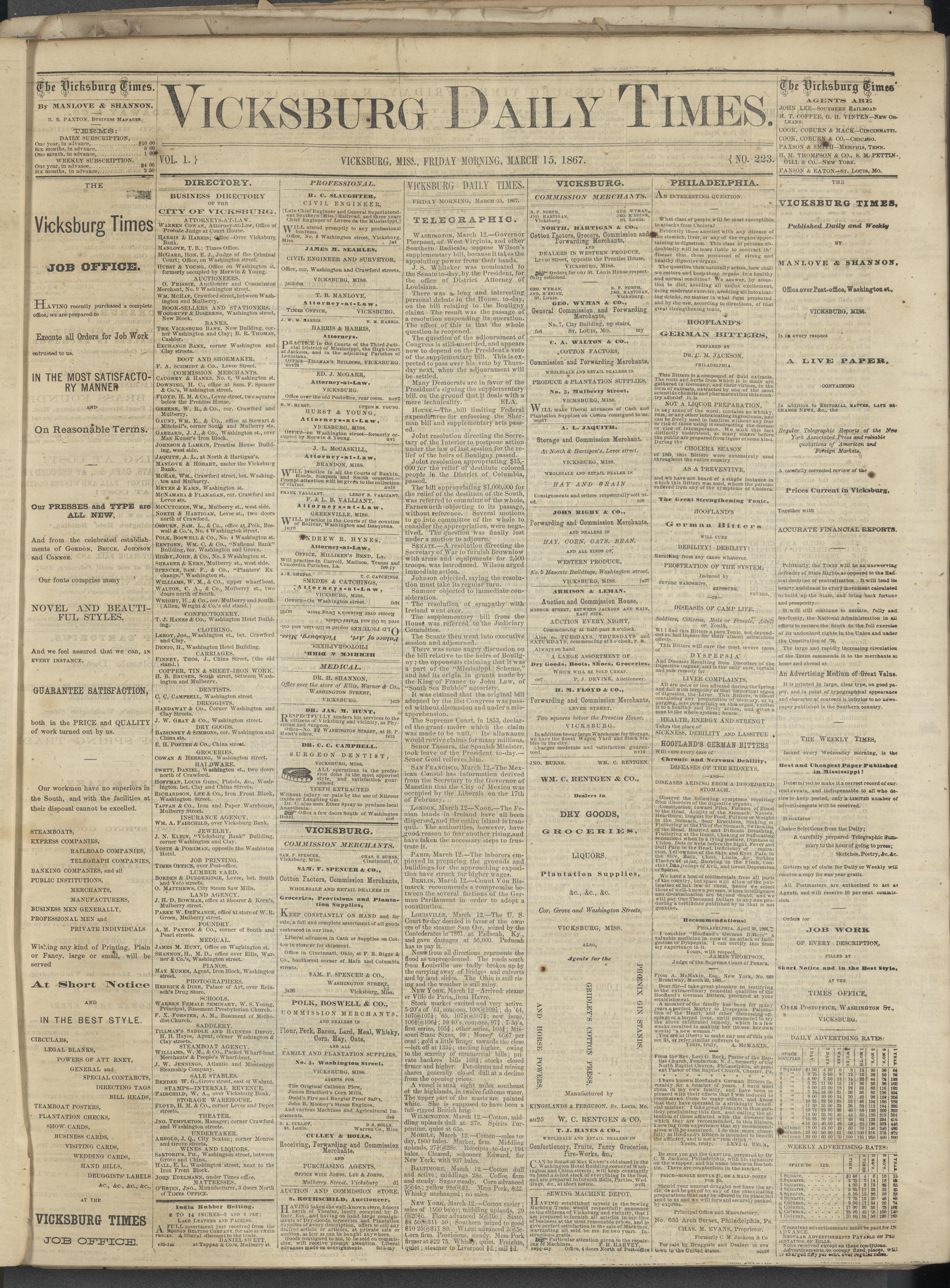 The Vicksburg Daily Times, Volume 1, Number 225