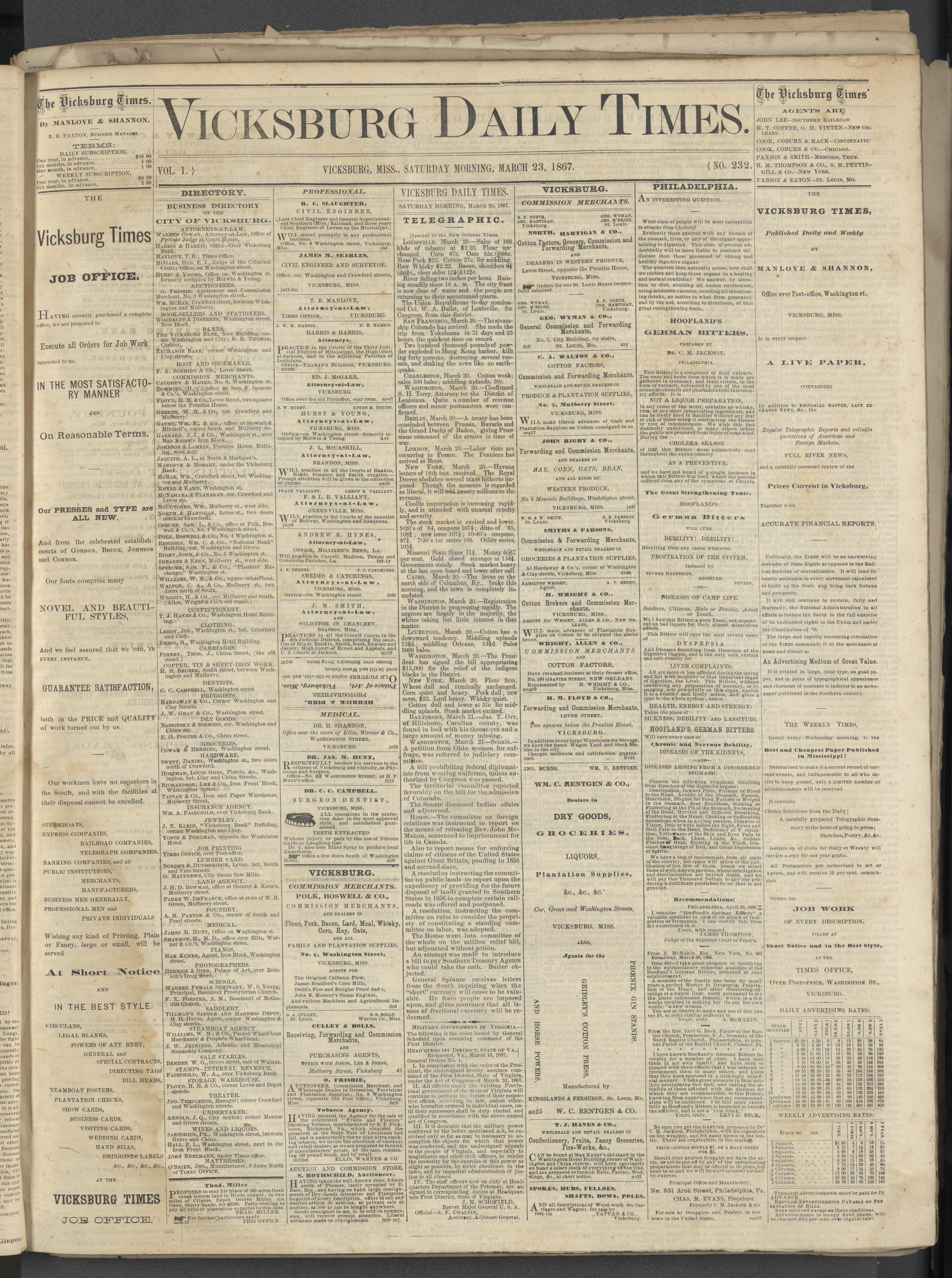 The Vicksburg Daily Times, Volume 1, Number 232