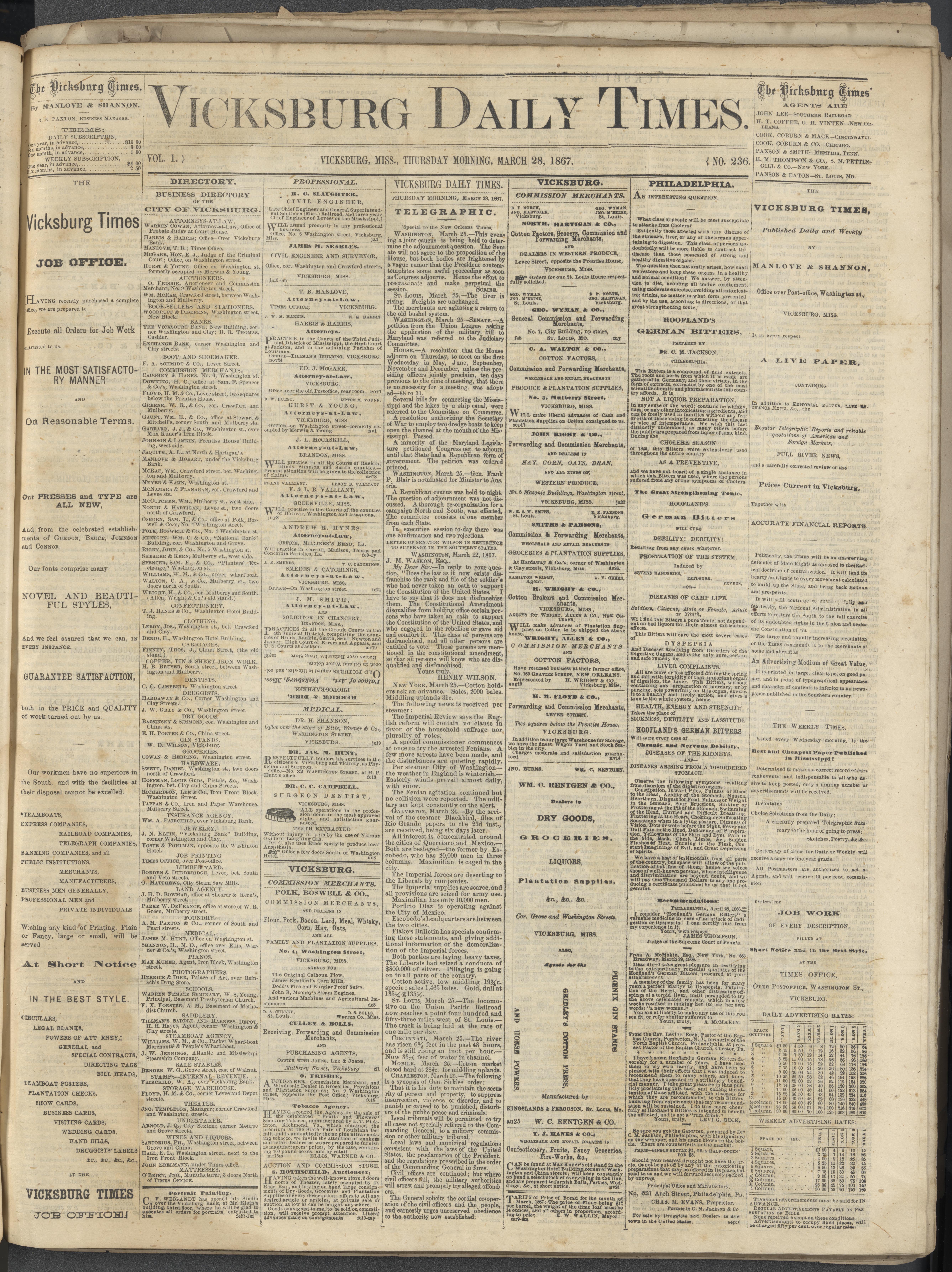 The Vicksburg Daily Times, Volume 1, Number 236
