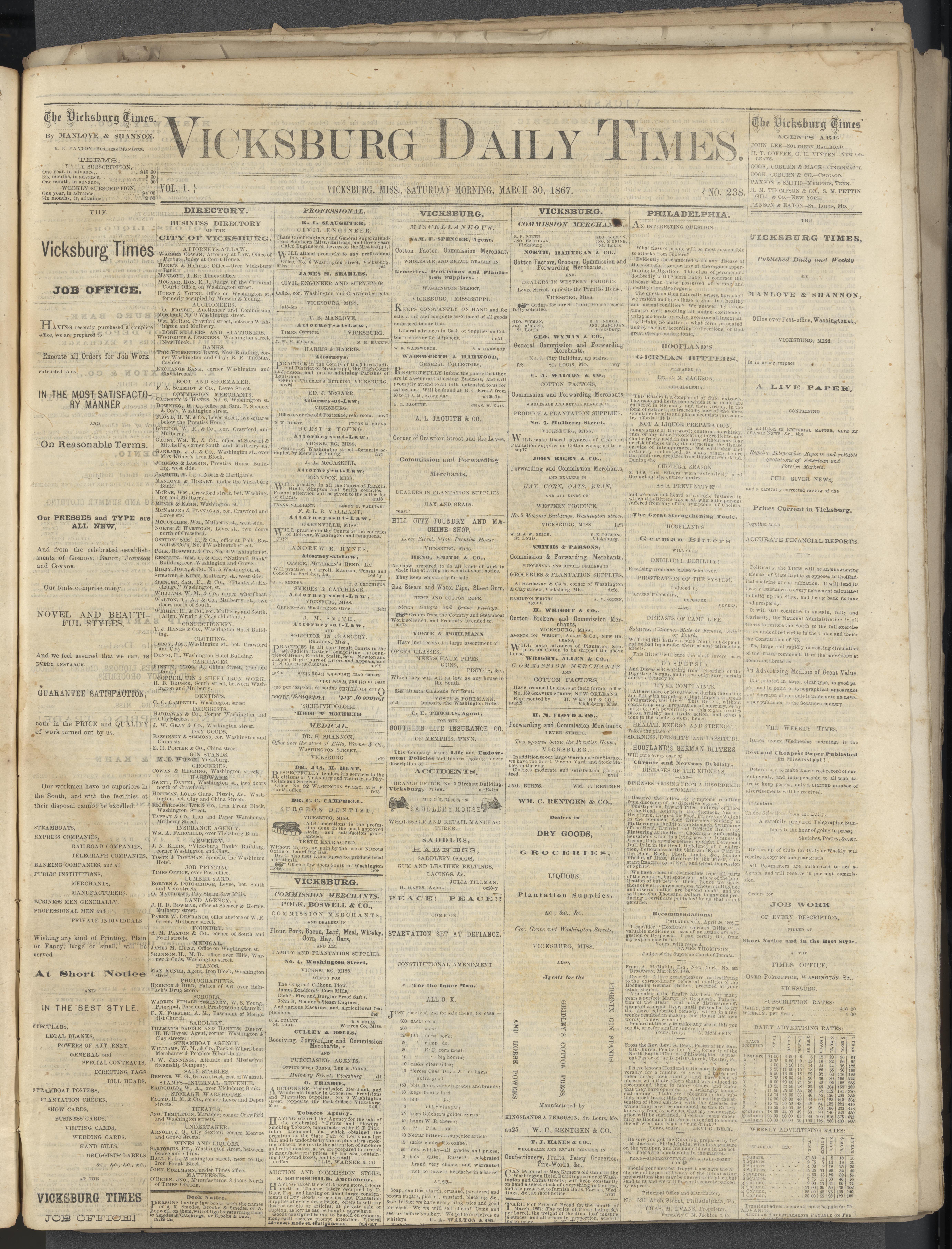 The Vicksburg Daily Times, Volume 1, Number 238